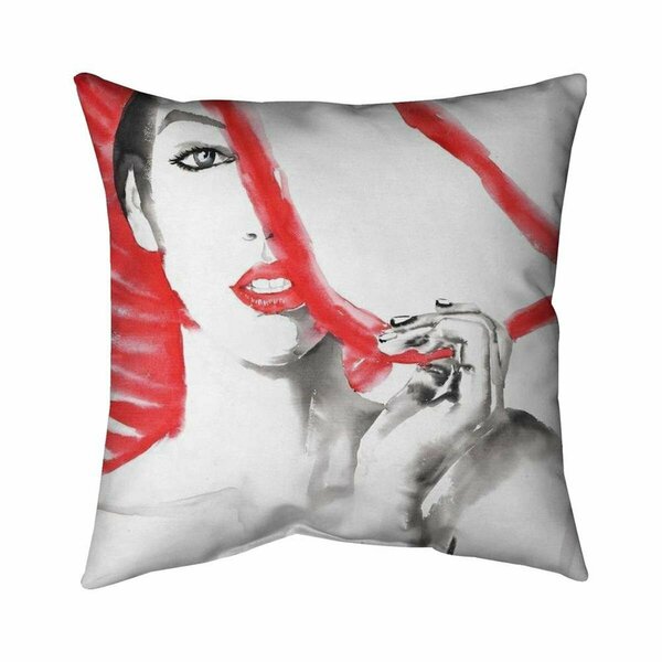 Begin Home Decor 20 x 20 in. Woman with Big Hat-Double Sided Print Indoor Pillow 5541-2020-FI73